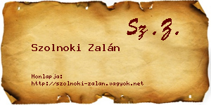 Szolnoki Zalán névjegykártya