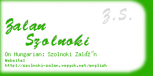 zalan szolnoki business card